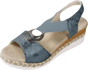 Orthopedic Wedge Sandals for Women Fashion Bohemian Leather Sandals Flat Open Toe Ankle Strap Espadrilles Walking Shoes Summer Lightweight Solid Color Outdoor Shoes Breathable Card Wedge Sneaker
