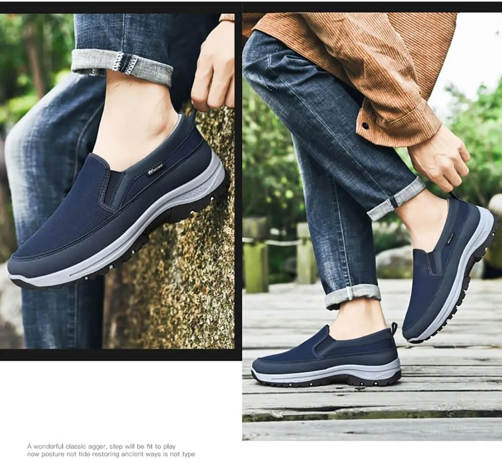 Orthoture Mens Shoes, Orthoture Shoes, Arch Support Orthopedic Slip-on Running Hiking Sneakers Comfortable Hiking Loafers