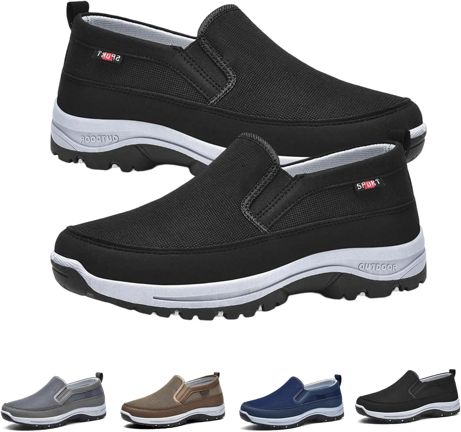 Orthoture Mens Shoes, Orthoture Shoes, Arch Support Orthopedic Slip-on Running Hiking Sneakers Comfortable Hiking Loafers