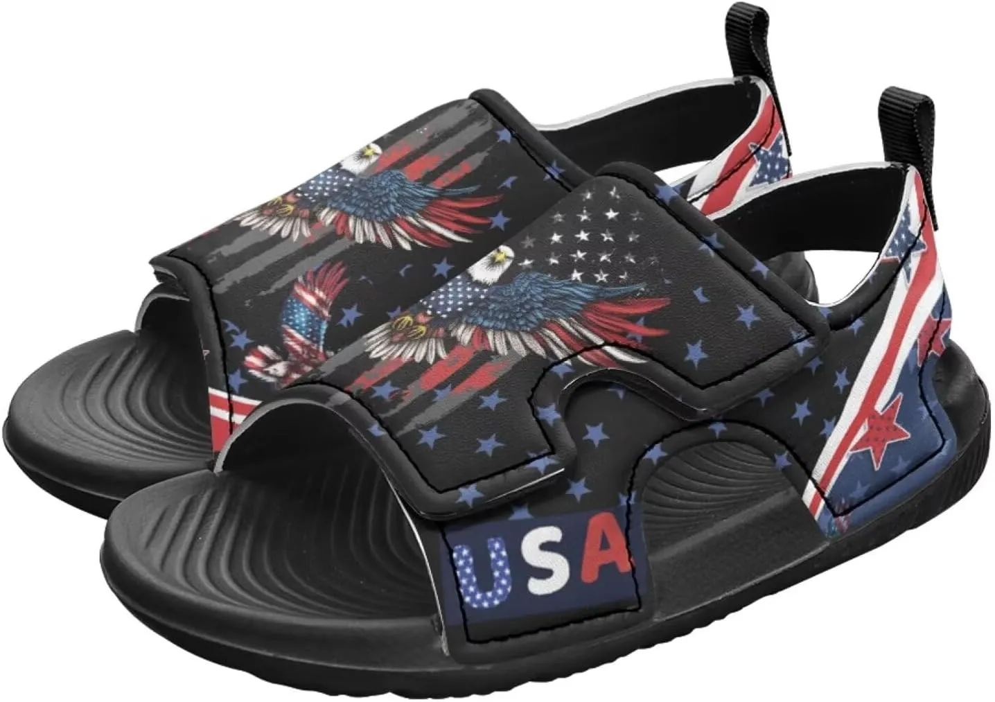 Pink Stripe Sandals Kids Girls Fashion Sport Athletic Sandals Lightweight Summer Beach Water Shoes for Toddler Adjustable
