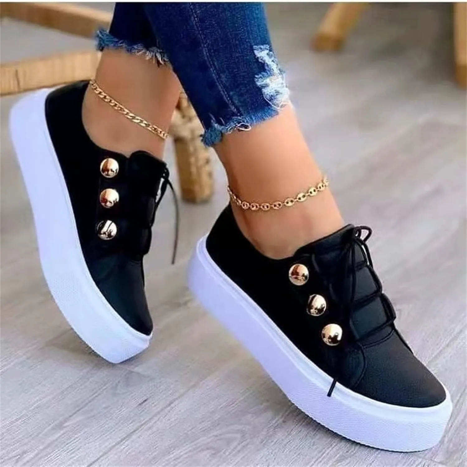 Platform Sneakers for Women Fashion Slip on Platform Sneaker Shoe Trendy Canvas Shoes Casual Summer Comfortable Walking Flats Loafers 2025