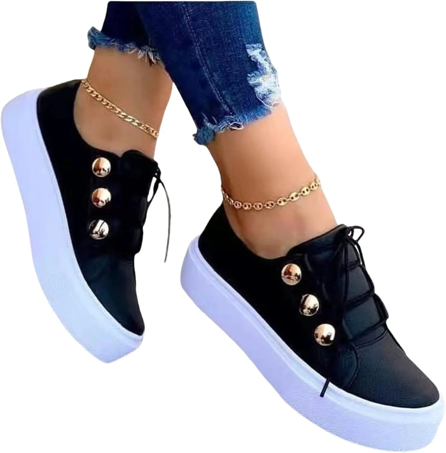 Platform Sneakers for Women Fashion Slip on Platform Sneaker Shoe Trendy Canvas Shoes Casual Summer Comfortable Walking Flats Loafers 2025