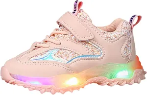 Running Shoes Toddler Boy Girl Led Luminous Fashion Sneakers Little Kids Solid Breathable Non-Slip Sport Shoes