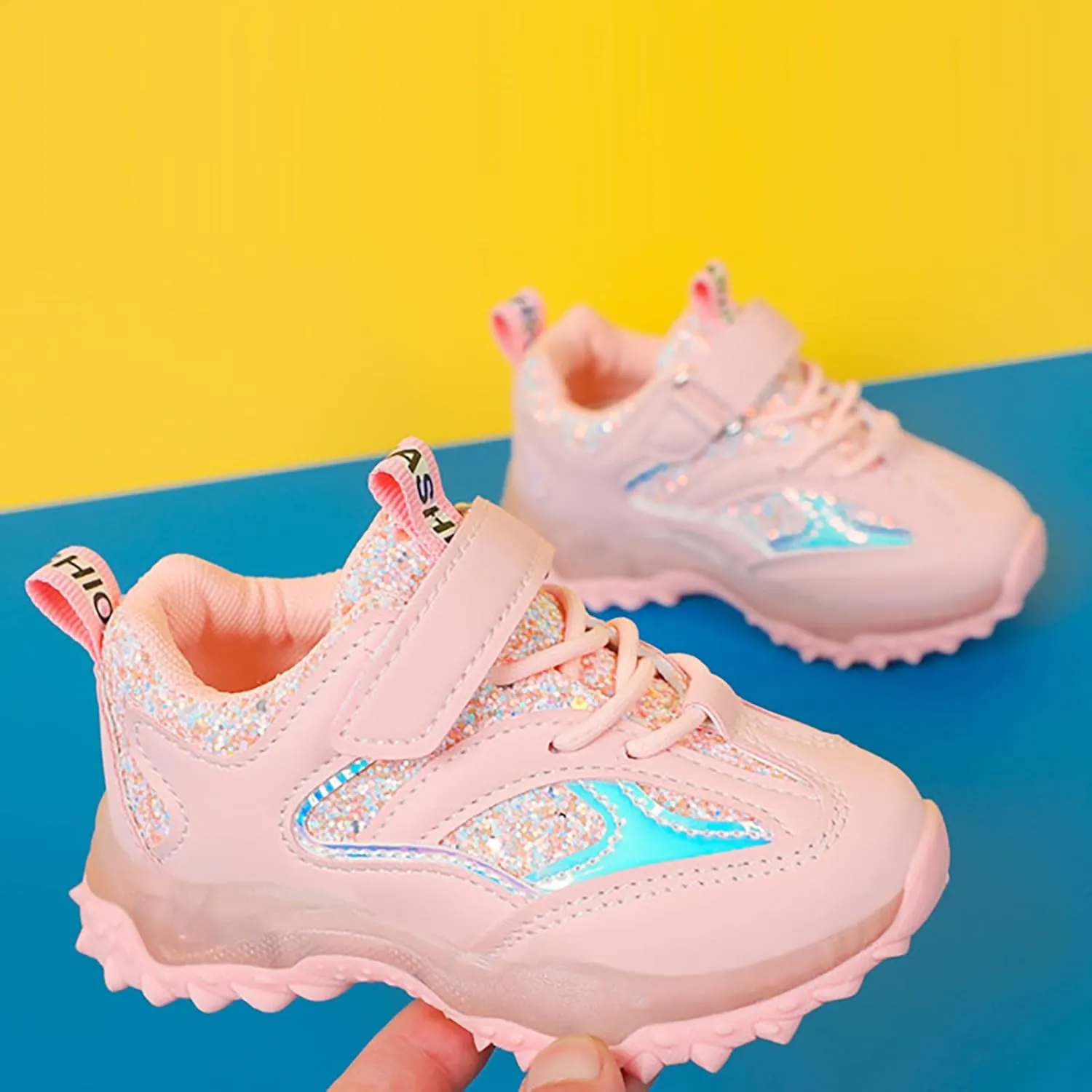 Running Shoes Toddler Boy Girl Led Luminous Fashion Sneakers Little Kids Solid Breathable Non-Slip Sport Shoes