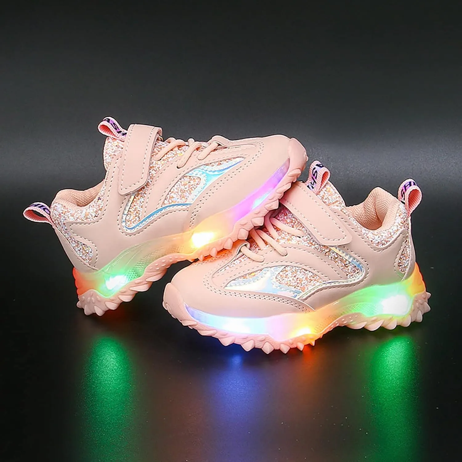 Running Shoes Toddler Boy Girl Led Luminous Fashion Sneakers Little Kids Solid Breathable Non-Slip Sport Shoes