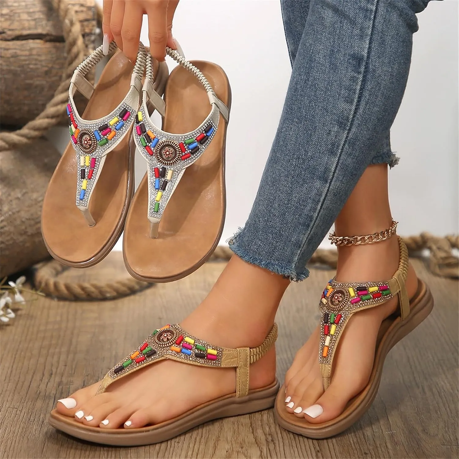 Sandal for Women Flat Sandals Casual Ankle Strap Sandals Open Toe Slide Sandals Orthopedic Sandals For Women
