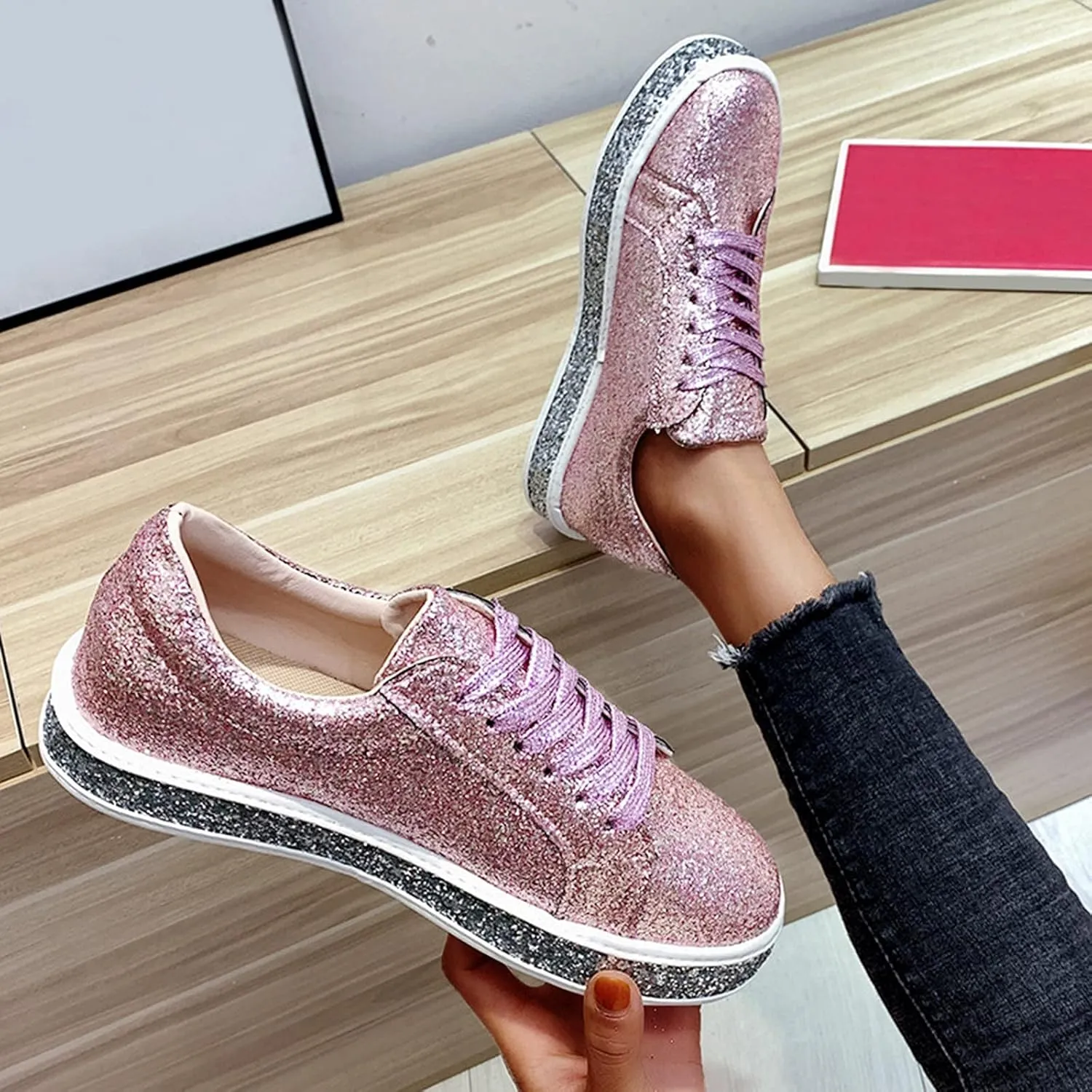 SBGMoSJ White Sneakers for Women Slip On Womens Black Tennis Shoes Slip Ons Casual Shoes for Women Sneakers White Sneakers for Women Wide Toe Box Zapato Ortopedico para Mujer Negro
