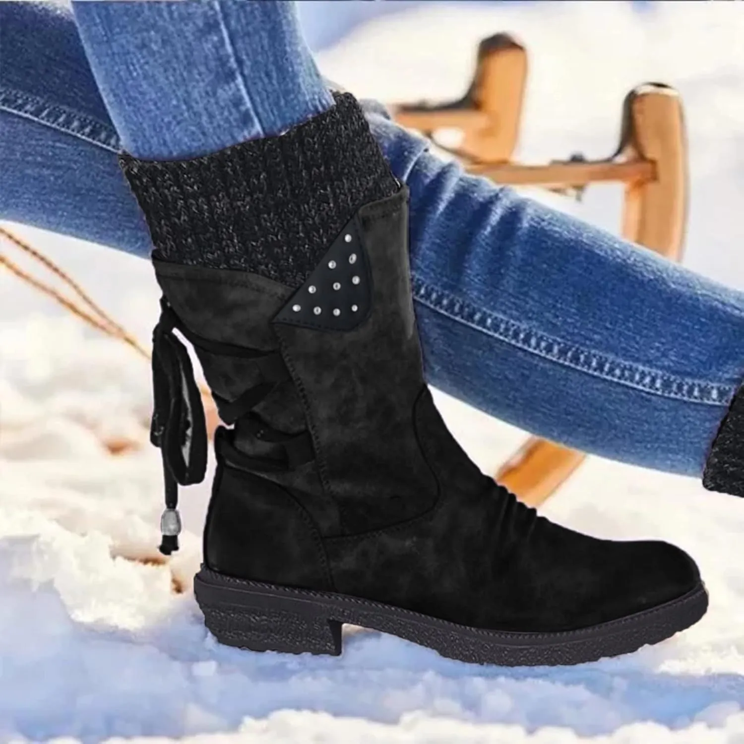 Slip on Winter Boots for Women Ankle Booties Warm Toes Winter Boots for Women Waterproof Wide Width Winter Boots Women Slip on Womens Slip on Boots Waterproof Botas De Invierno Para Mujer Contra Agua