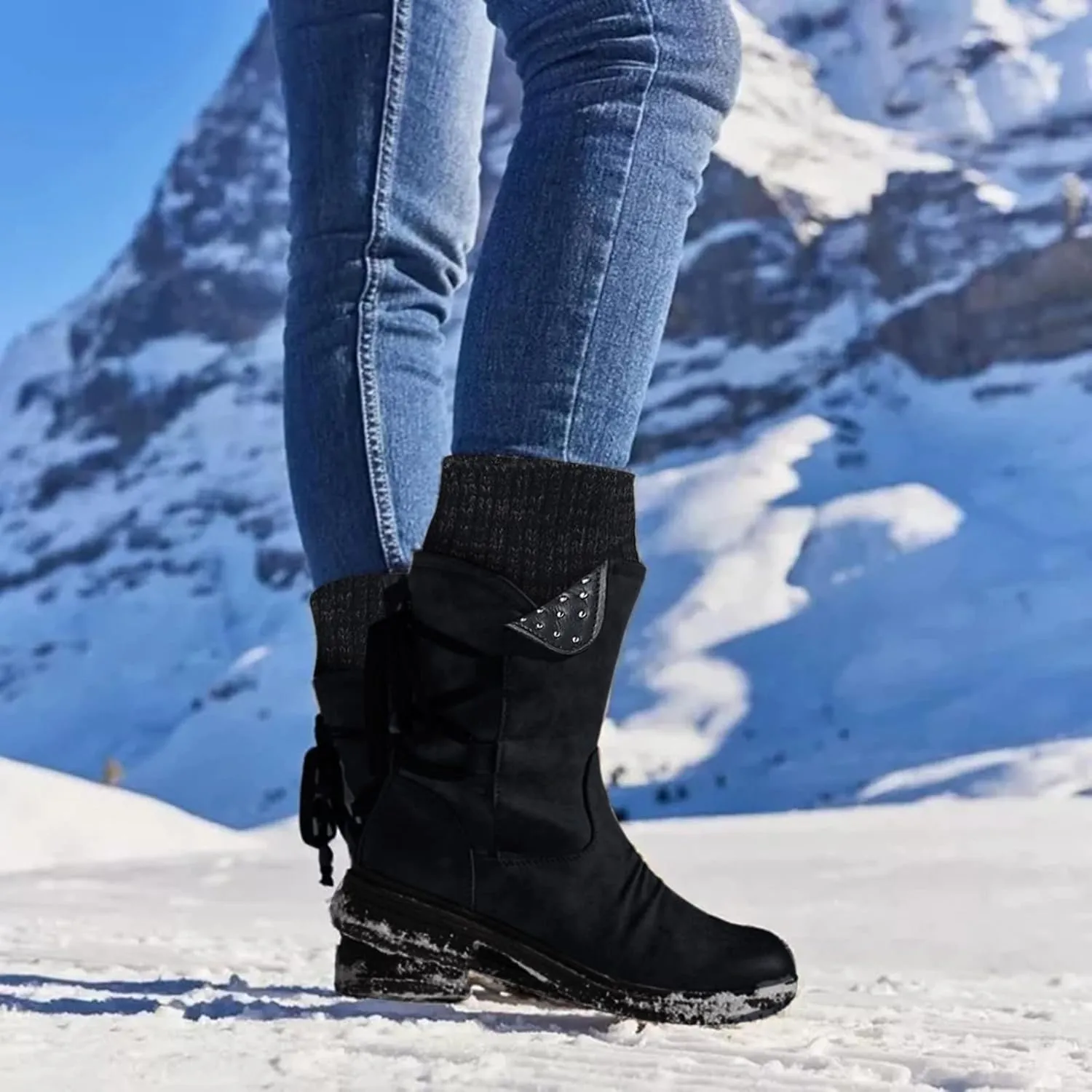 Slip on Winter Boots for Women Ankle Booties Warm Toes Winter Boots for Women Waterproof Wide Width Winter Boots Women Slip on Womens Slip on Boots Waterproof Botas De Invierno Para Mujer Contra Agua