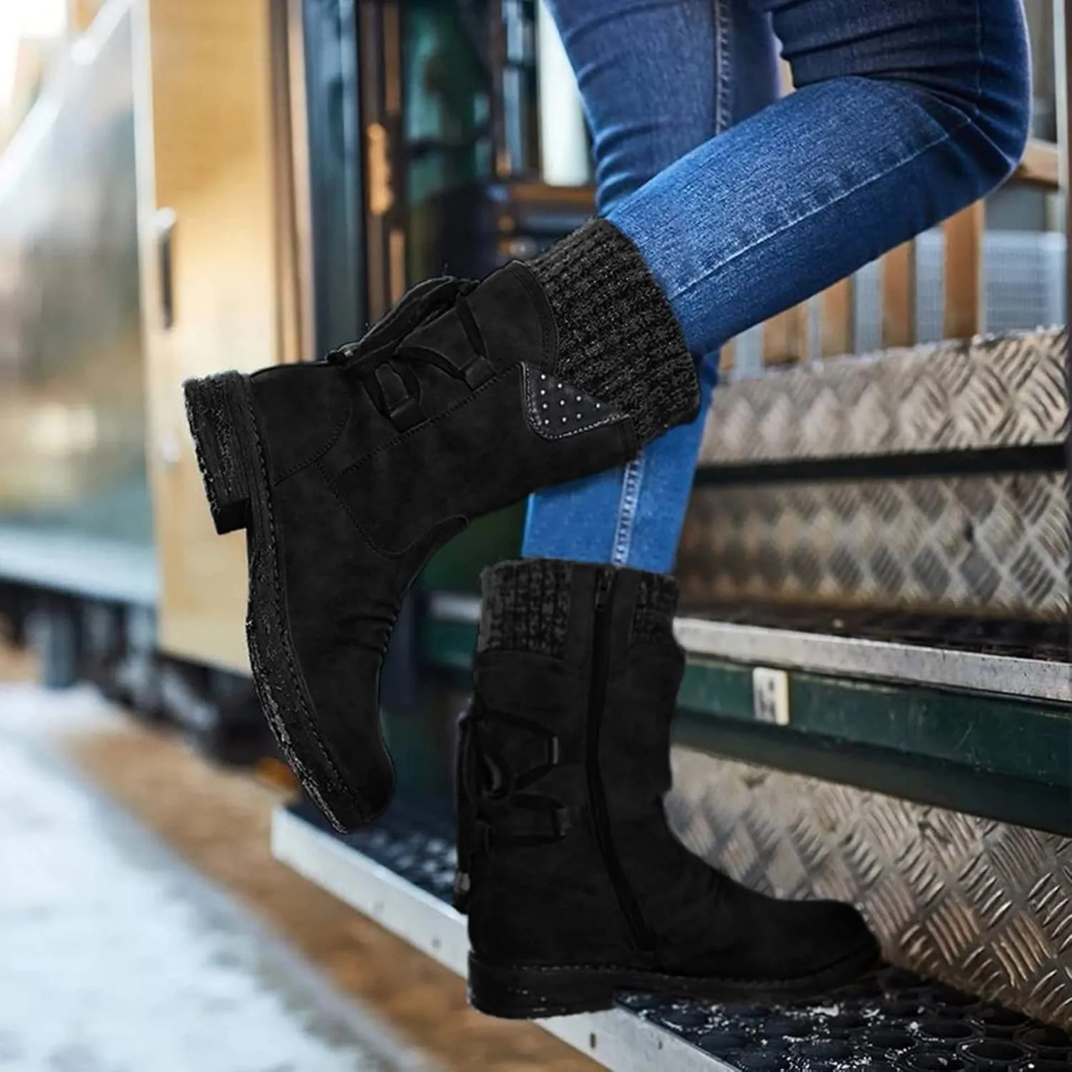 Slip on Winter Boots for Women Ankle Booties Warm Toes Winter Boots for Women Waterproof Wide Width Winter Boots Women Slip on Womens Slip on Boots Waterproof Botas De Invierno Para Mujer Contra Agua