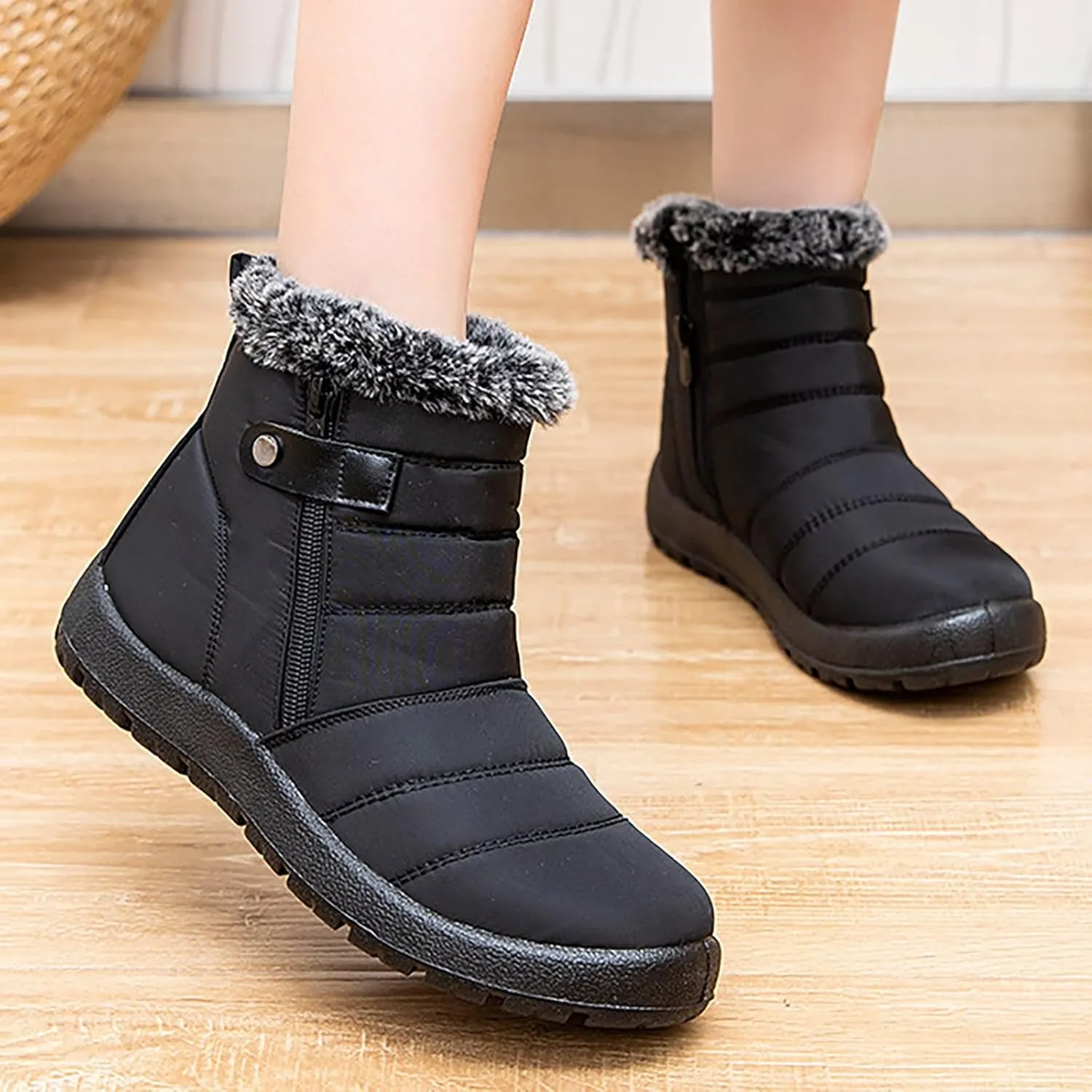 Slip on Winter Boots for Women Wide Women Waterproof Hiking Winter Snow Boots Long Women Winter Boots Slip on 8.5 Boots for Winter Fashion for Women Slip on Botas Para La Nieve De Mujer