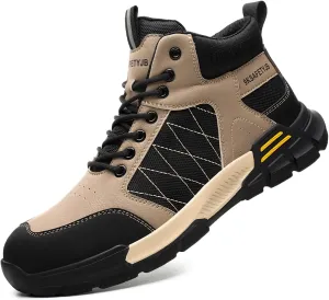 Steel Toe Climbing Shoes for Men Lightweight Work Safety Shoes Breathable Non-Slip Hiking Shoes Sneakers
