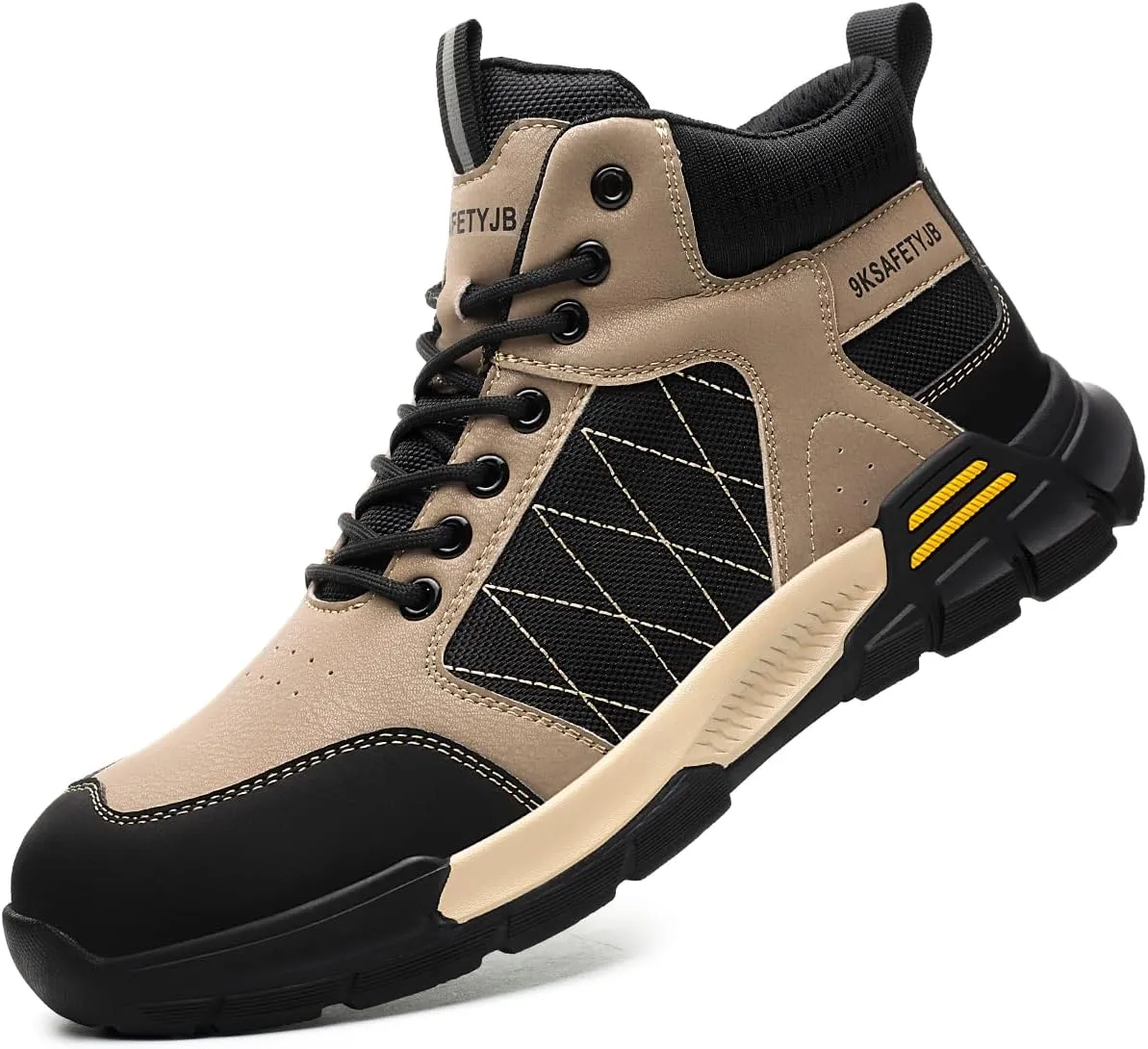 Steel Toe Climbing Shoes for Men Lightweight Work Safety Shoes Breathable Non-Slip Hiking Shoes Sneakers