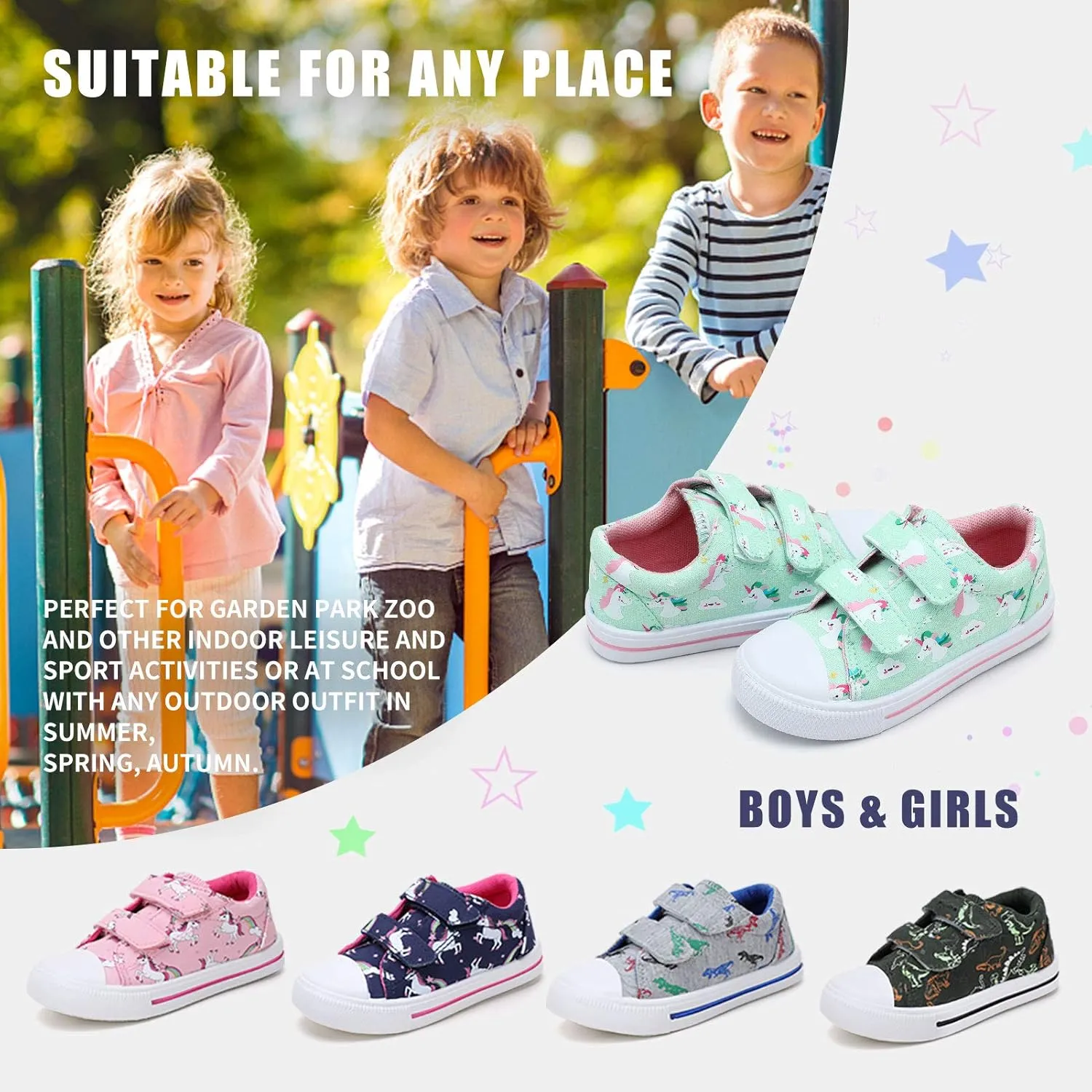 STQ Toddler Shoes Boys & Girls Canvas Kids Slip On Shoes