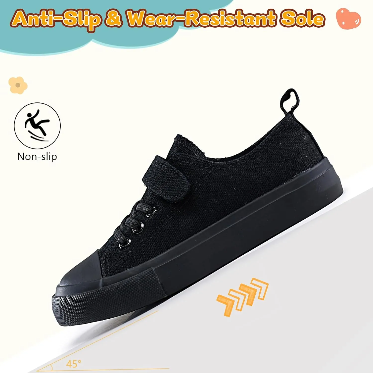 Toddler Shoes for Boys Girls, Kids Canvas Sneakers Classic Adjustable Strap Lace Up Comfortable Lightweight Running Walking Casual Shoes