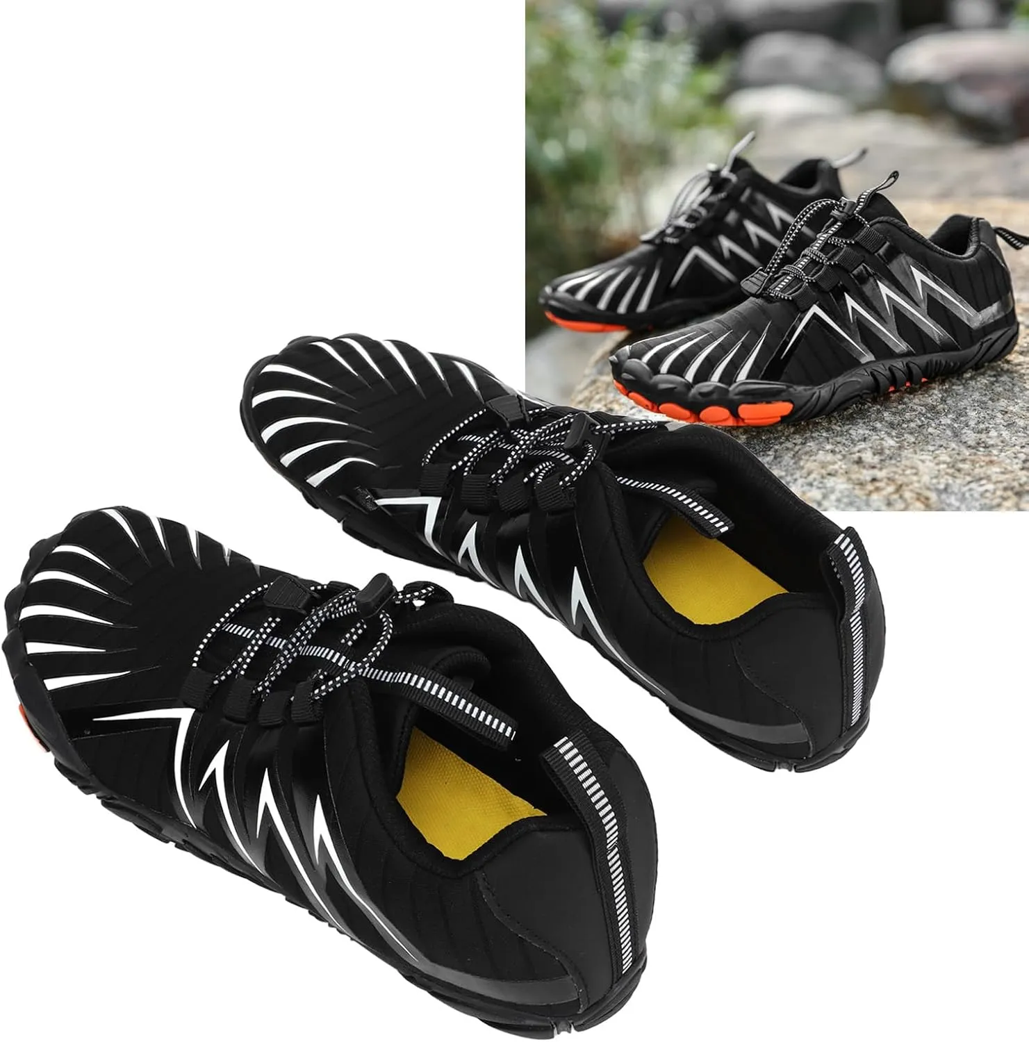 VBESTLIFE 1 Pair Black Men's Outdoor Hiking Shoes Breathable Sports Shoes Hiking Cross Country Climbing Shoes