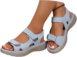 Walking Sandals Women Arch Support Dressy Summer Comfortable Orthopedic Sandals Wide Width Dress Shoes Soft Cushion Foam Wedges Comfy Recovery Hiking Sandal Best Walking Shoes for Plantar Fasciitis