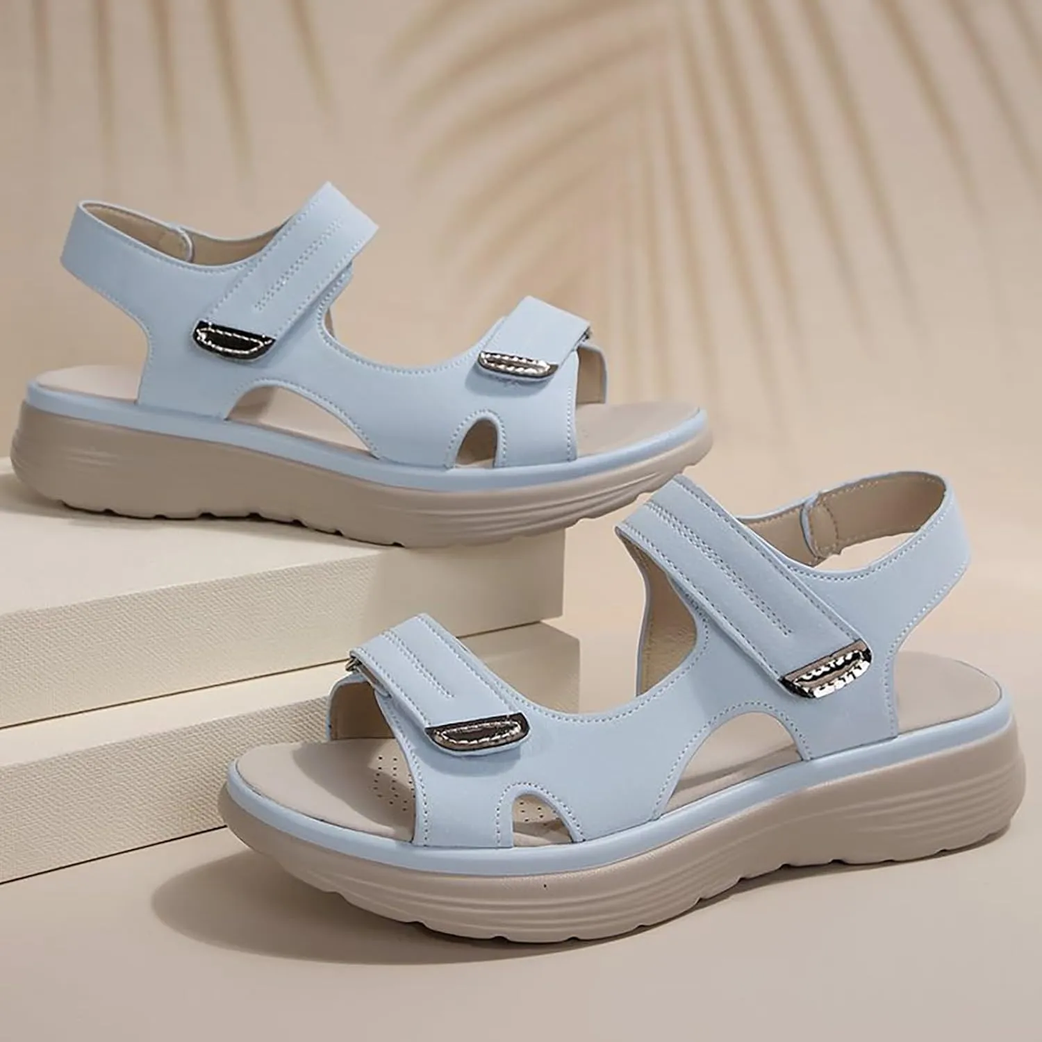 Walking Sandals Women Arch Support Dressy Summer Comfortable Orthopedic Sandals Wide Width Dress Shoes Soft Cushion Foam Wedges Comfy Recovery Hiking Sandal Best Walking Shoes for Plantar Fasciitis