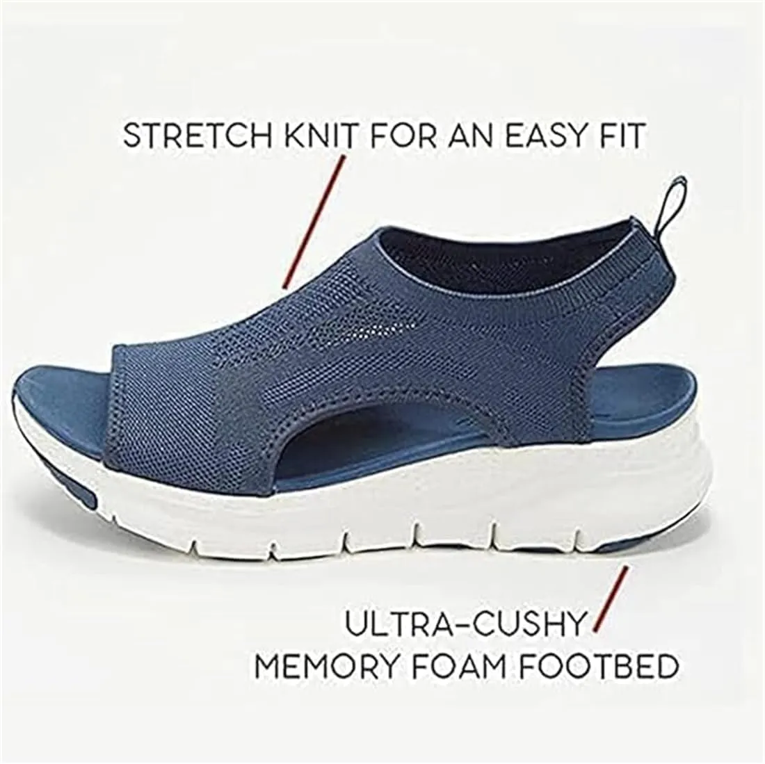 Washable Slingback Orthopedic Slide Sport Sandals, Summer Breathable Mesh Lightweight Orthopedic Platform Open Toe Sneaker Sandals with Arch Support Wide Non Slip Shoes