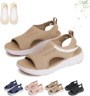Washable Slingback Orthopedic Slide Sport Sandals, Summer Breathable Mesh Lightweight Orthopedic Platform Open Toe Sneaker Sandals with Arch Support Wide Non Slip Shoes