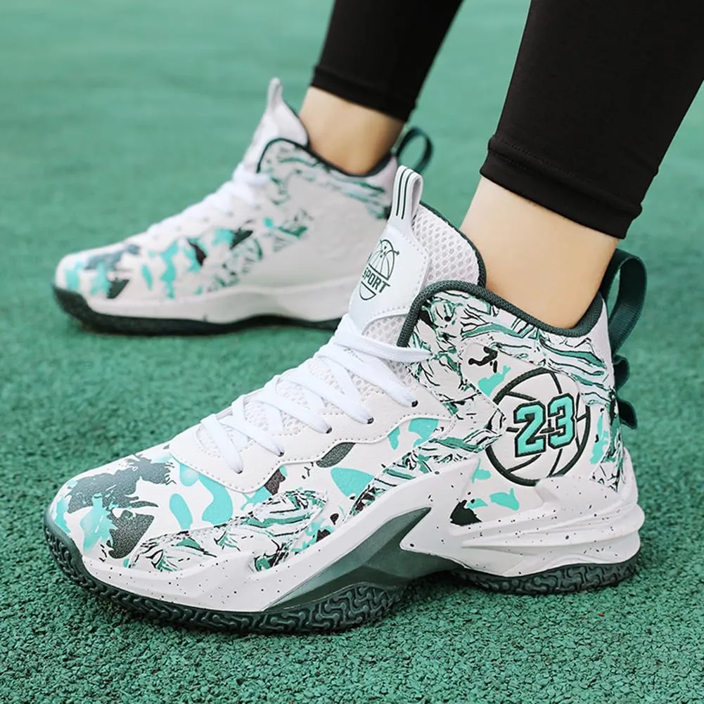 WILTENA Unisex Fashion Anti Slip Basketball Shoes Womens Colorful Painting Sports Casual Shoes Mens Outdoor Running Tennis Sneakers