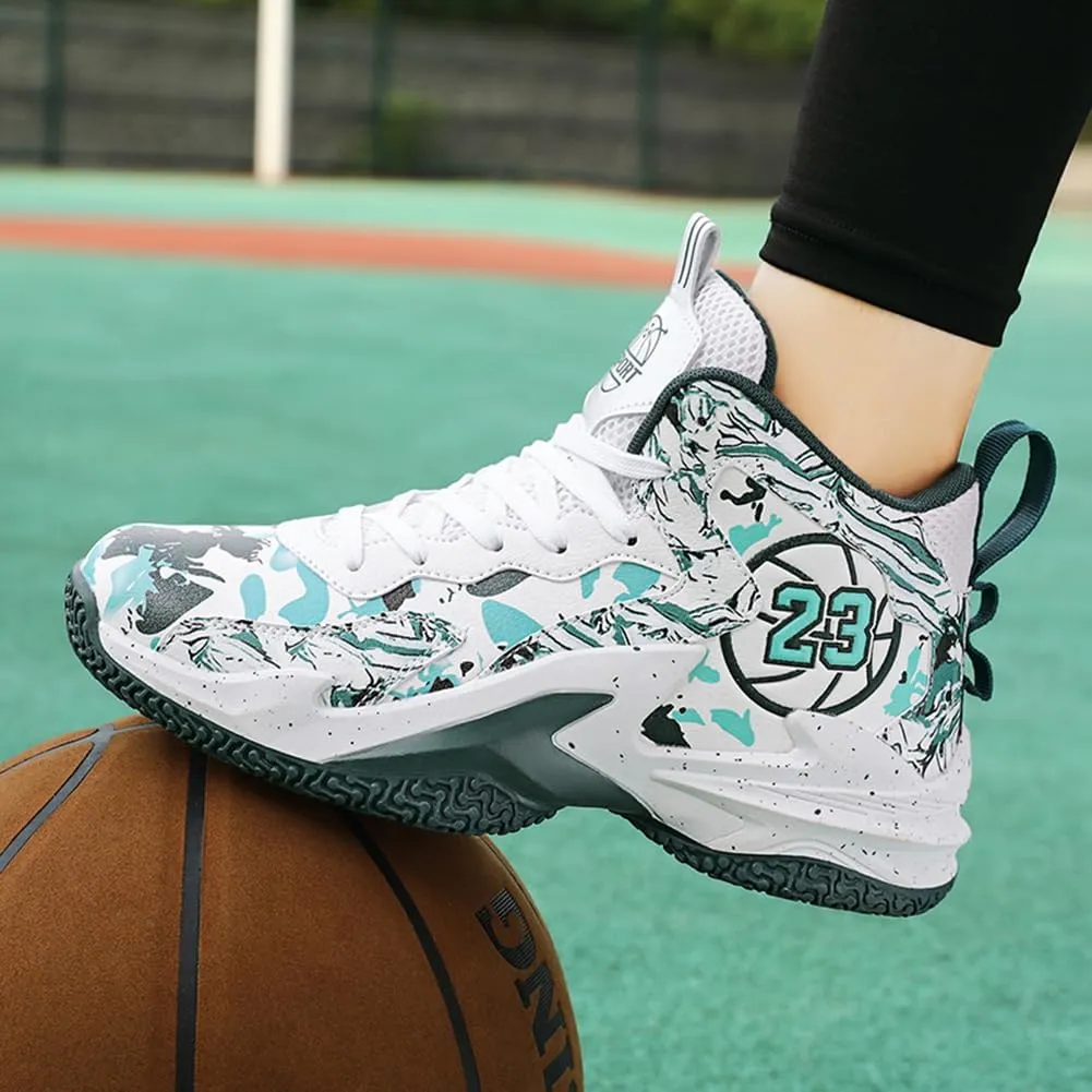 WILTENA Unisex Fashion Anti Slip Basketball Shoes Womens Colorful Painting Sports Casual Shoes Mens Outdoor Running Tennis Sneakers