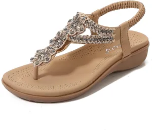 Women Flip Flops Arch Support Slingback Sandals Beach Shoes Ankle Strap Thong Elastic Flat Sandals Flat Sandals