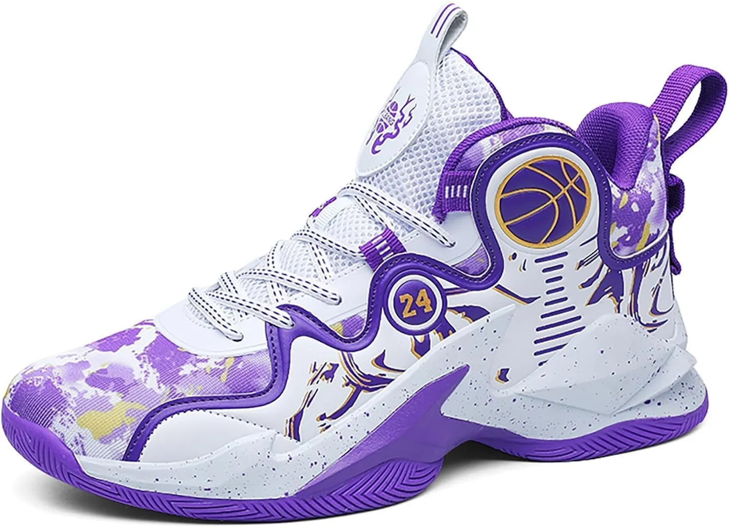 Women Men Basketball Shoes Breathable Non Slip Outdoor Fashion Graffiti Training Shoes Arch Support Unisex Sneakers