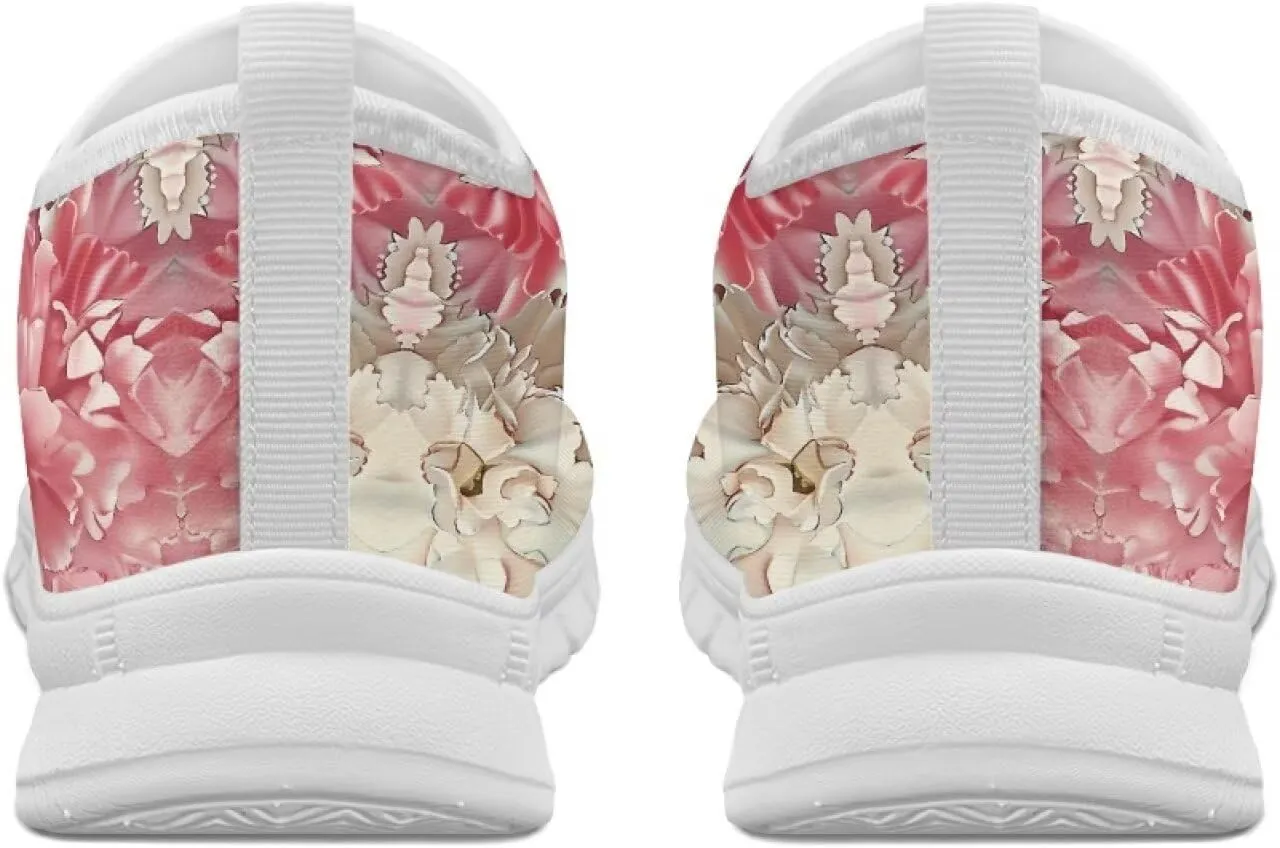 Women's Floral Print Sneaker Casual Low-Top Comfortable Outdoor Shoes Breathable Slip On Anti-Skid Tennis Sneaker for Ladies US 5.5-11.5