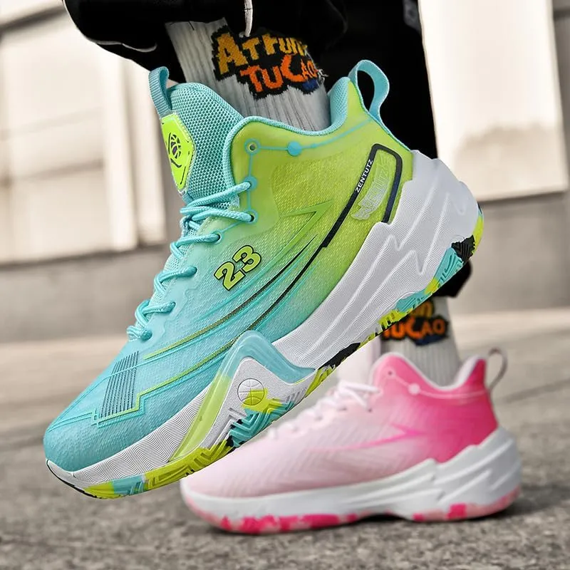 Womens Mens Basketball Shoes Fashion Neutral Sneakers Anti Slip Breathable Comfortable High Top Sports Running Walking Tennis Shoes