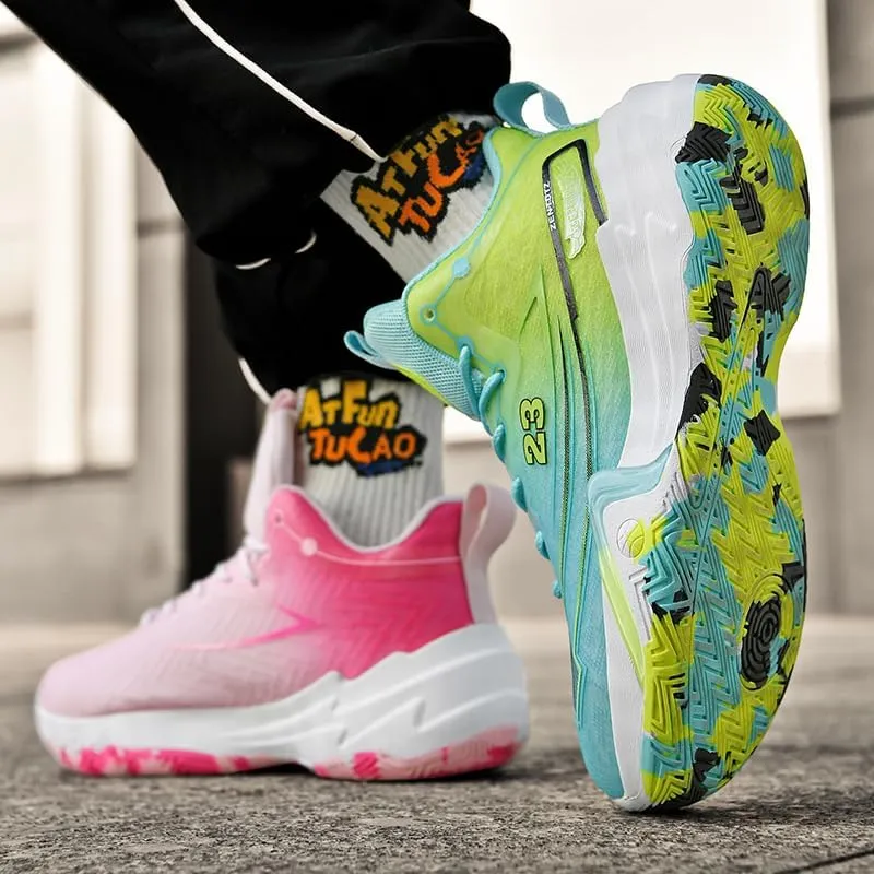 Womens Mens Basketball Shoes Fashion Neutral Sneakers Anti Slip Breathable Comfortable High Top Sports Running Walking Tennis Shoes