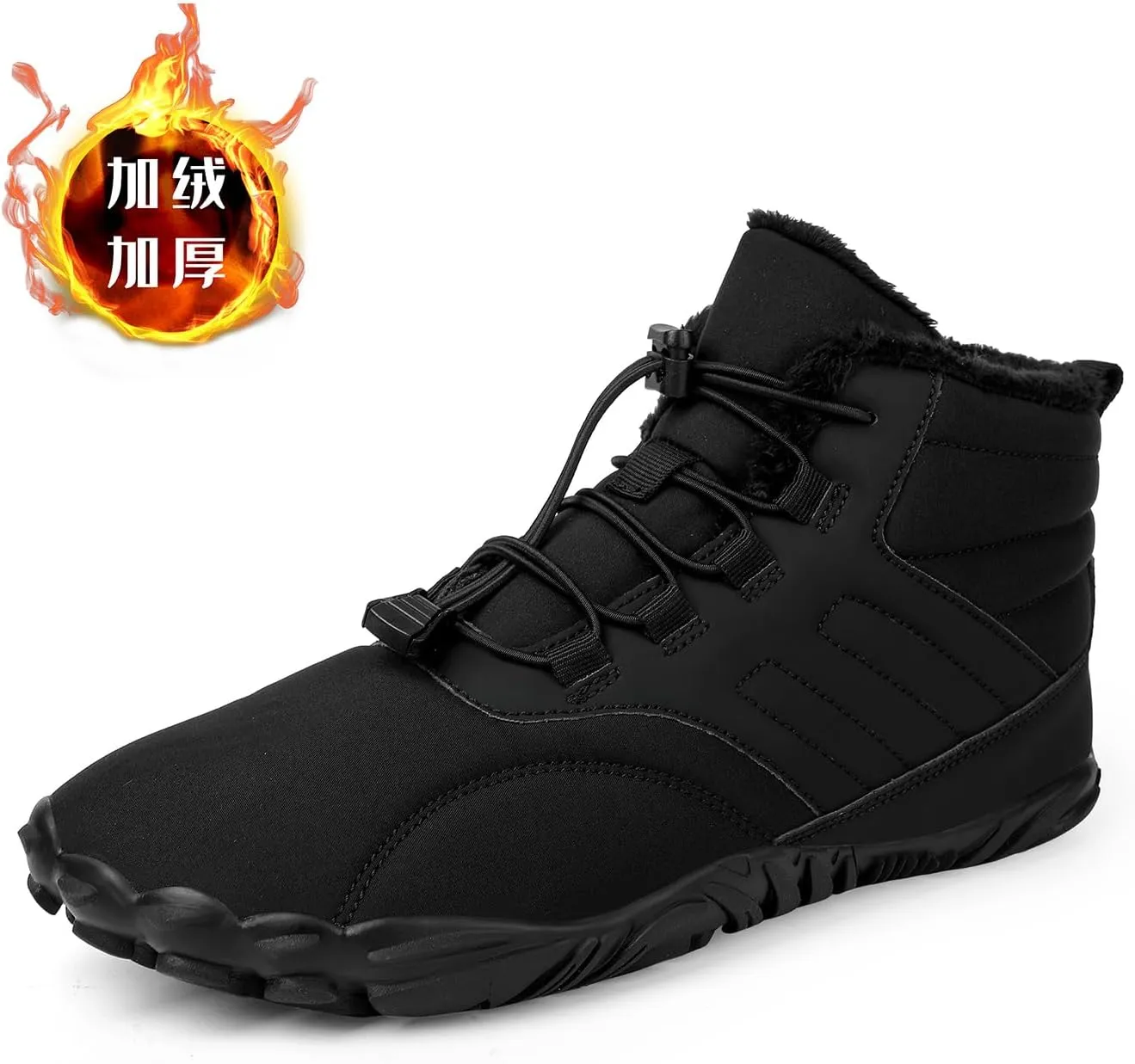 Womens Mens Waterproof Winter Barefoot Shoes Snow Boots Cotton Warm Fur Lined Unisex Walking Hiking Outdoor Shoes