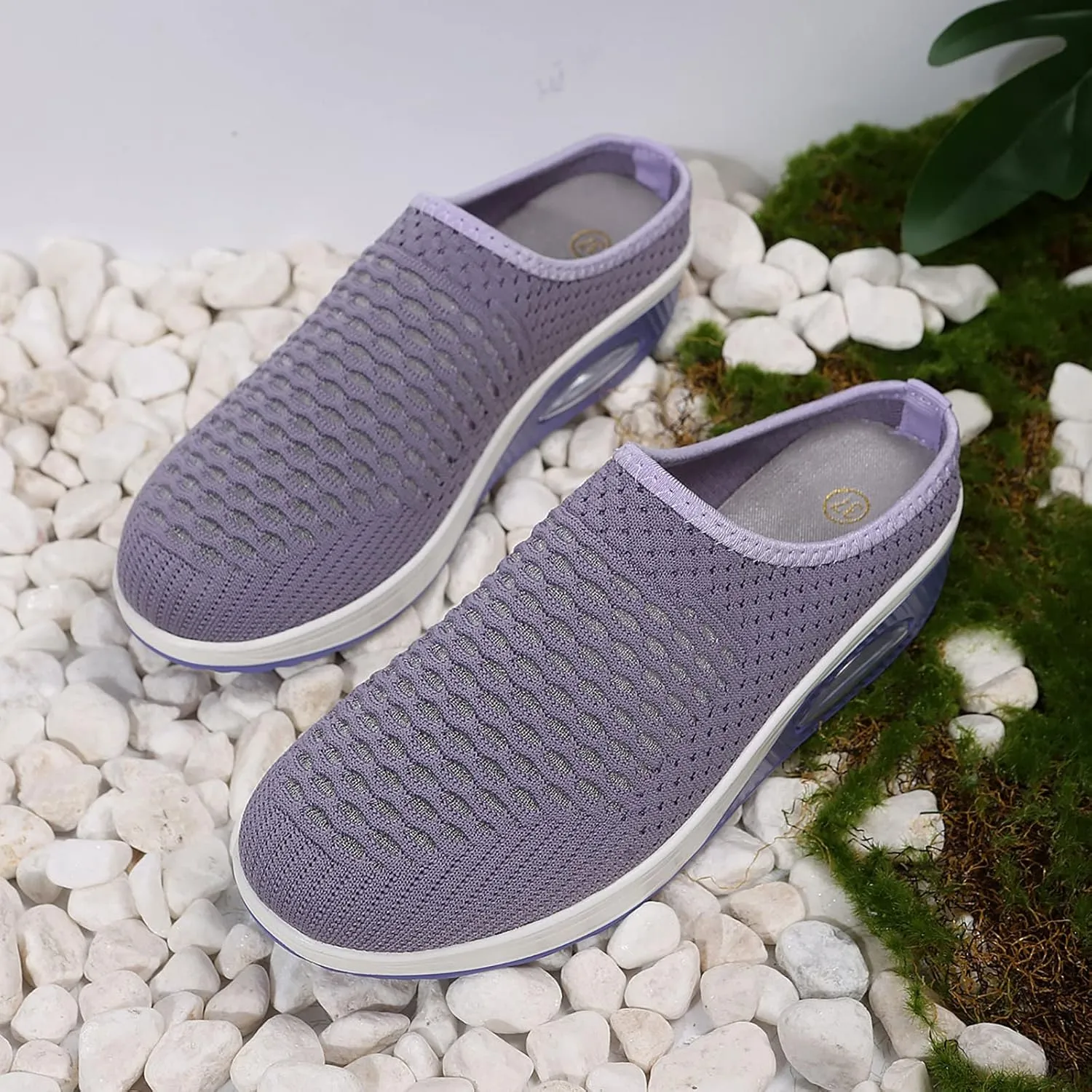 Women's Mules Clogs Shoes Breathable Mesh Wedge Walking Shoes Platform Sneakers Sport Sandals Casual Sneakers