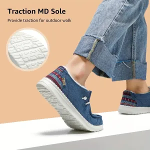 Women's Non-Slip Orthopedic Casual Shoes Fur Lining Canvas Sneakers with Arch Support Warm Boat Loafers Lightweight Casual Boat Shoes