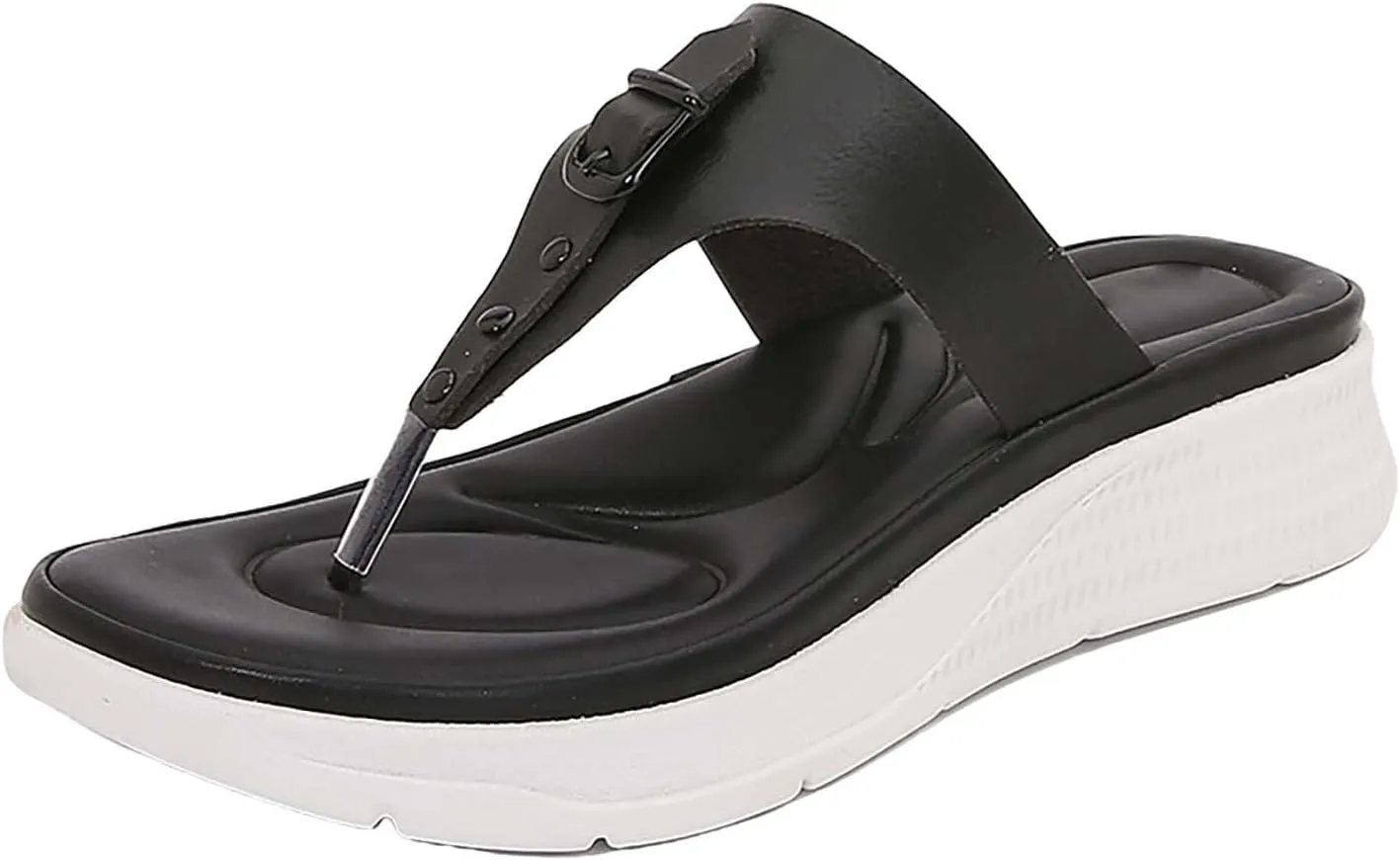 Women's Orthopedic Arch Support Sandals Comfortable Thong T-Strap Orthotic Casual Flat Sandals Walking Sandals Women