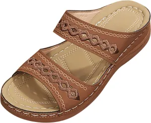 Womens Orthopedic Sandals with Arch Support Walking Shoes Comfortable Plantar Fasciitis Relief Adjustable Thick Sole Summer Beach Casual Outdoor Slides