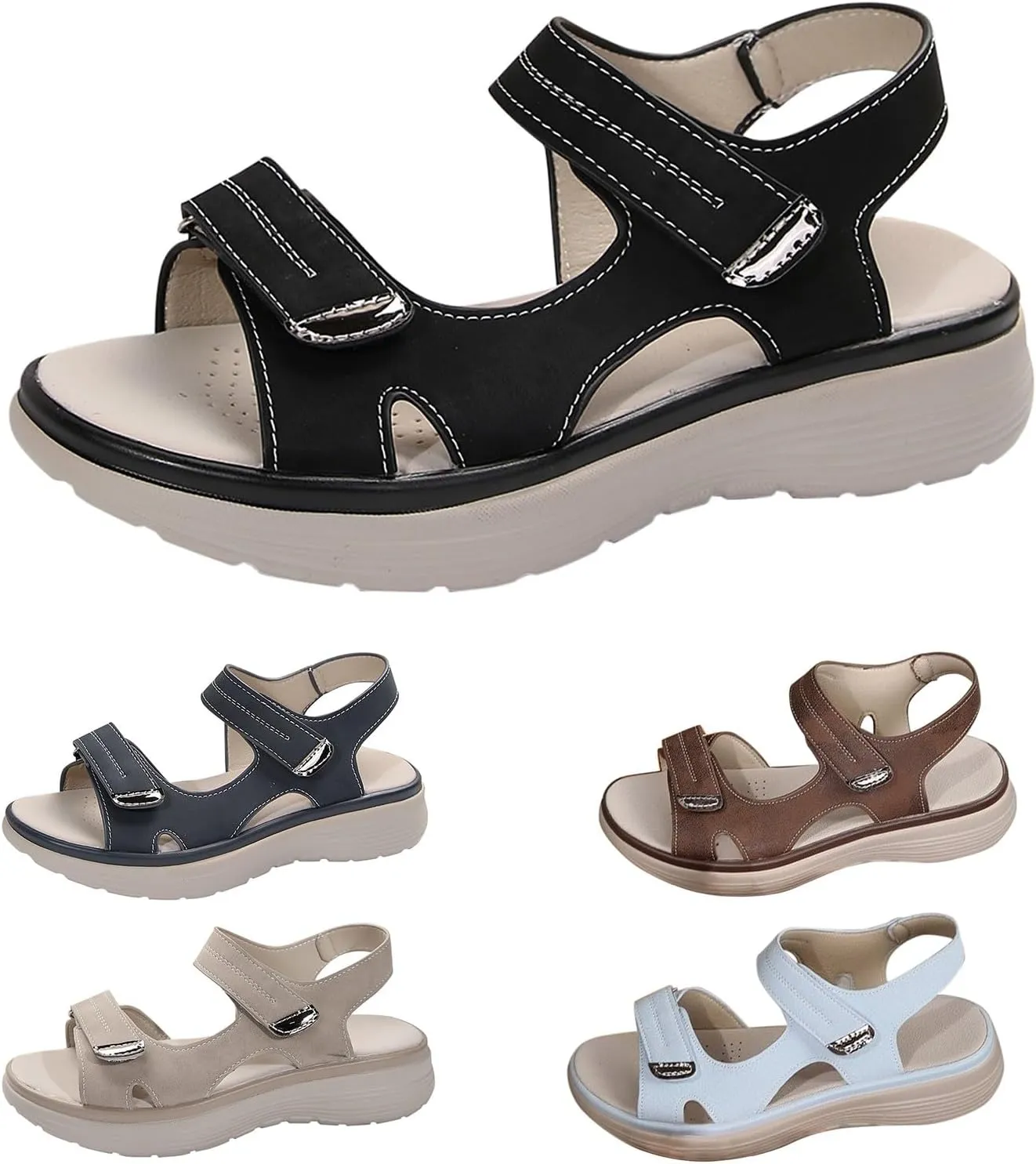 Women's Orthopedic Sport Sandals with Arch Support Soft Cushion Comfortable Walking Sandal Wide Width Dress Orthotic Sport Shoes