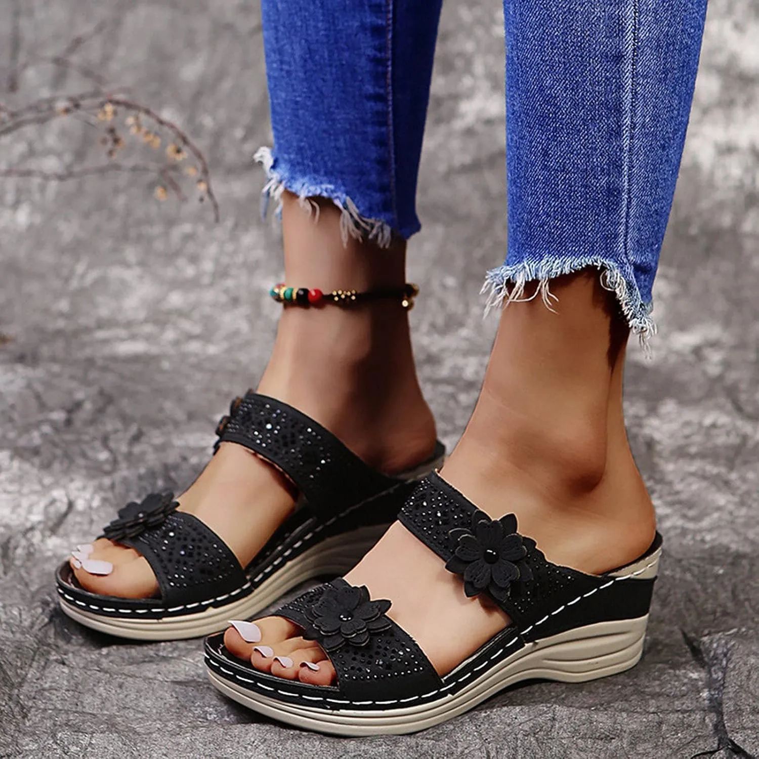 Womens Orthopedic Walking Sandals Orthopedic Women's Wide Width Sandals Woman Arch Support Sandals Orthopedic Dressy Sandals for Plantar Fasciitis for Women Orthopedic Walking Sandals for Wide Feet