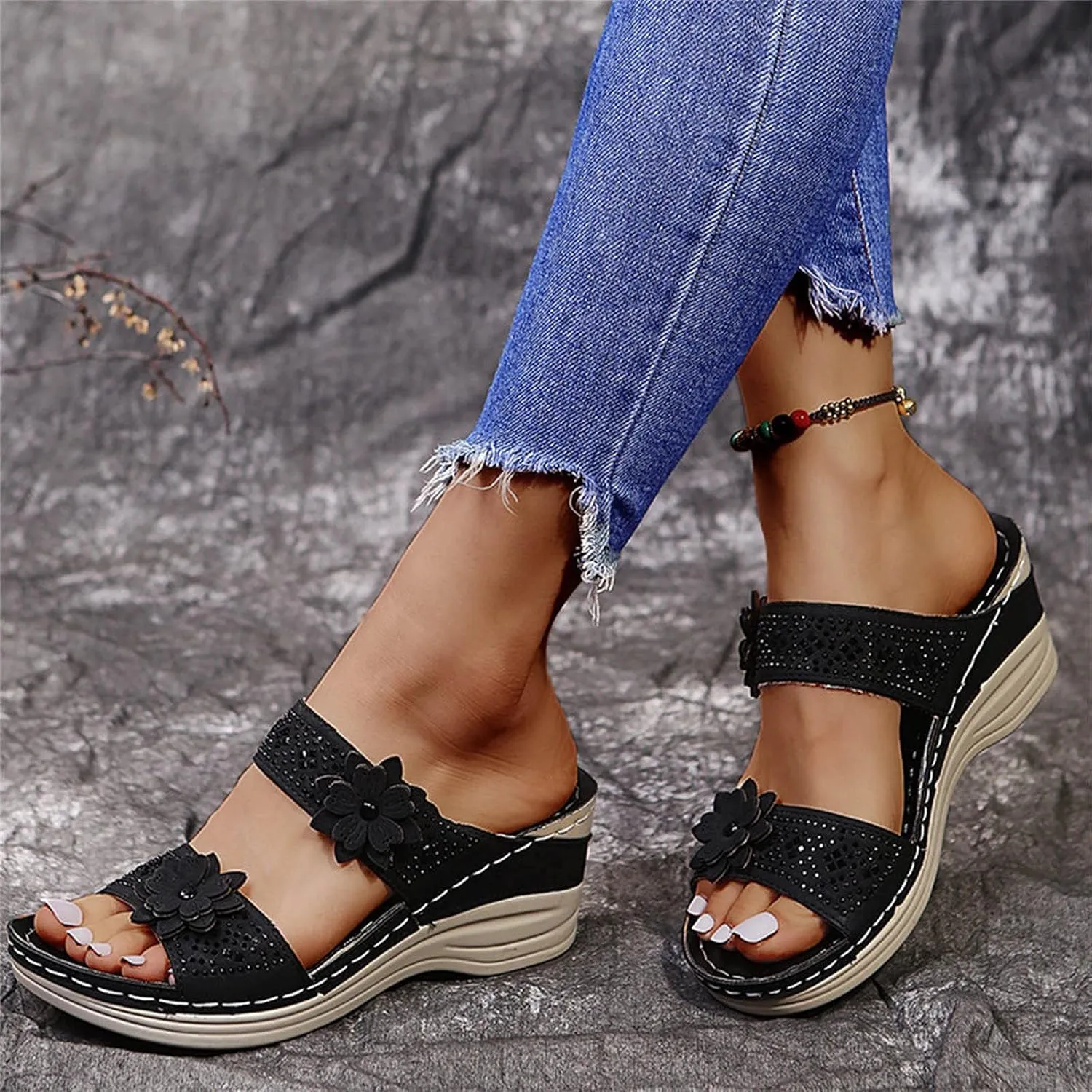 Womens Orthopedic Walking Sandals Orthopedic Women's Wide Width Sandals Woman Arch Support Sandals Orthopedic Dressy Sandals for Plantar Fasciitis for Women Orthopedic Walking Sandals for Wide Feet