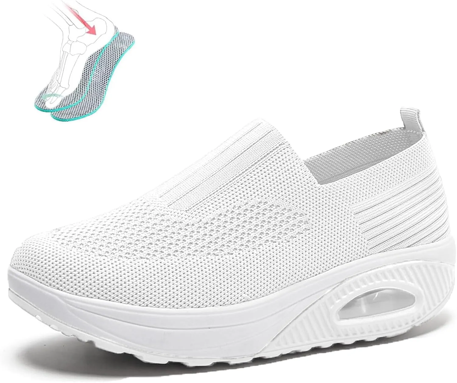 Women's Orthopedic Walking Shoes Nursing Shoe Air Cushion Zapatos Ortopdicos Diabetic Wedge Sneaker Rocker Platform Wedge Sneakers