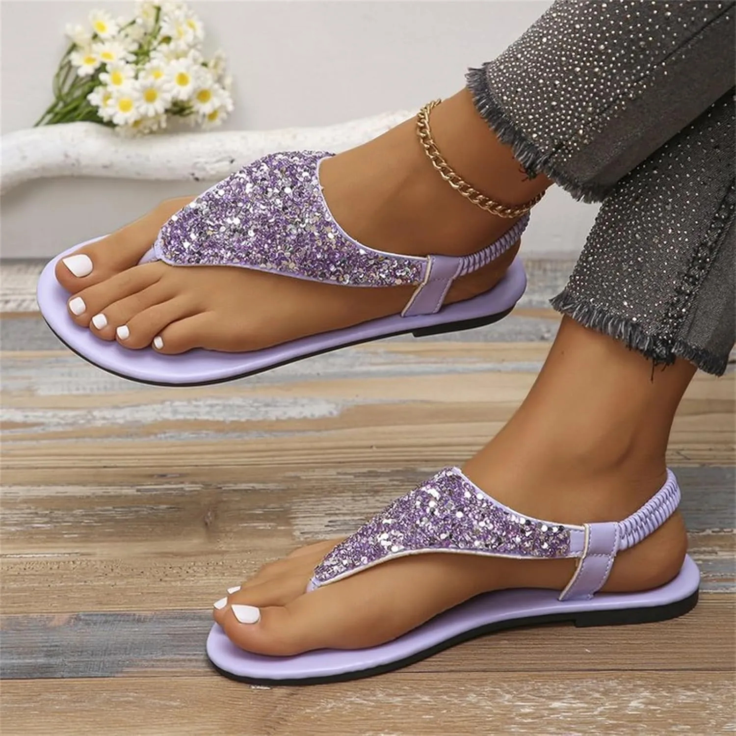 Womens Sandals Shoes Walking Sandal Non Slip Casual Summer Beach Shoes Dress Women's Fashion Flip Flop
