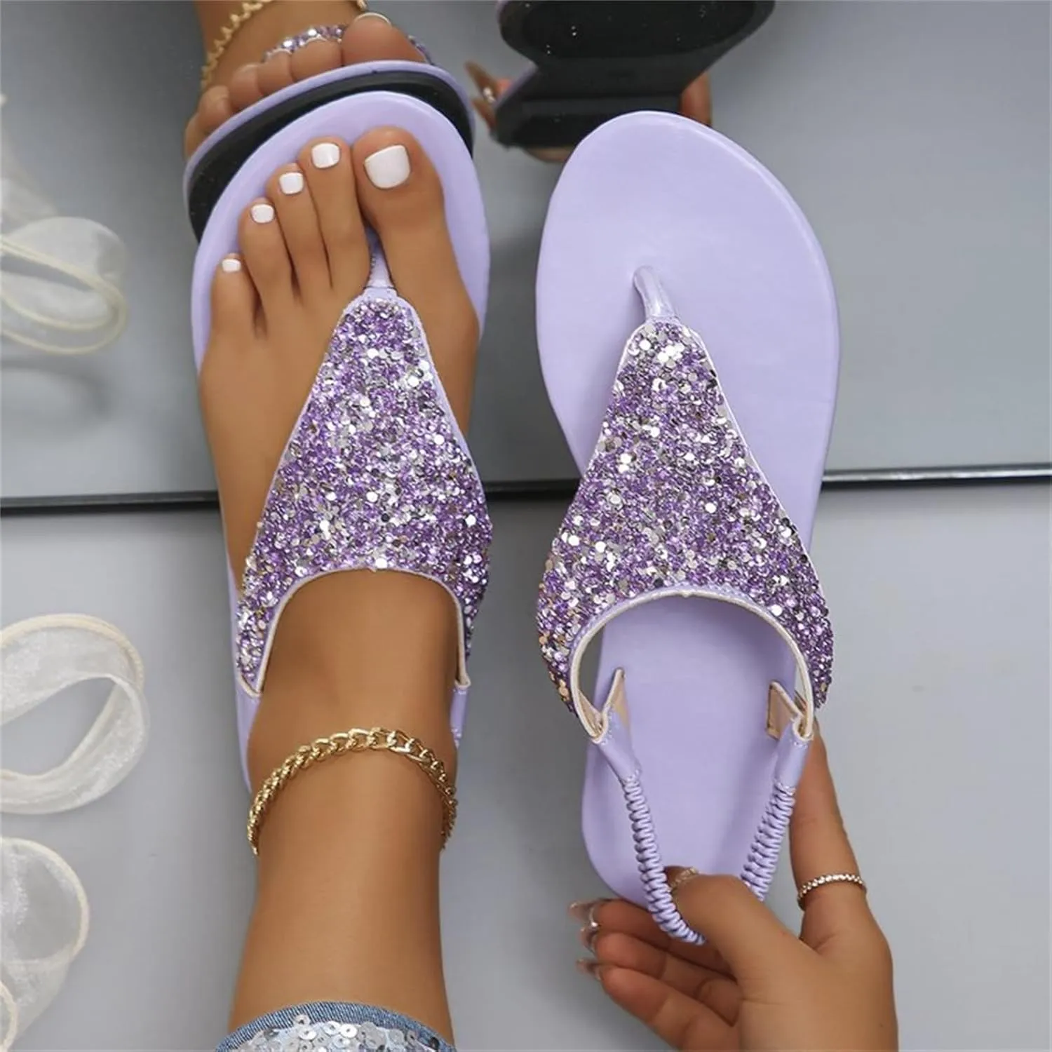Womens Sandals Shoes Walking Sandal Non Slip Casual Summer Beach Shoes Dress Women's Fashion Flip Flop