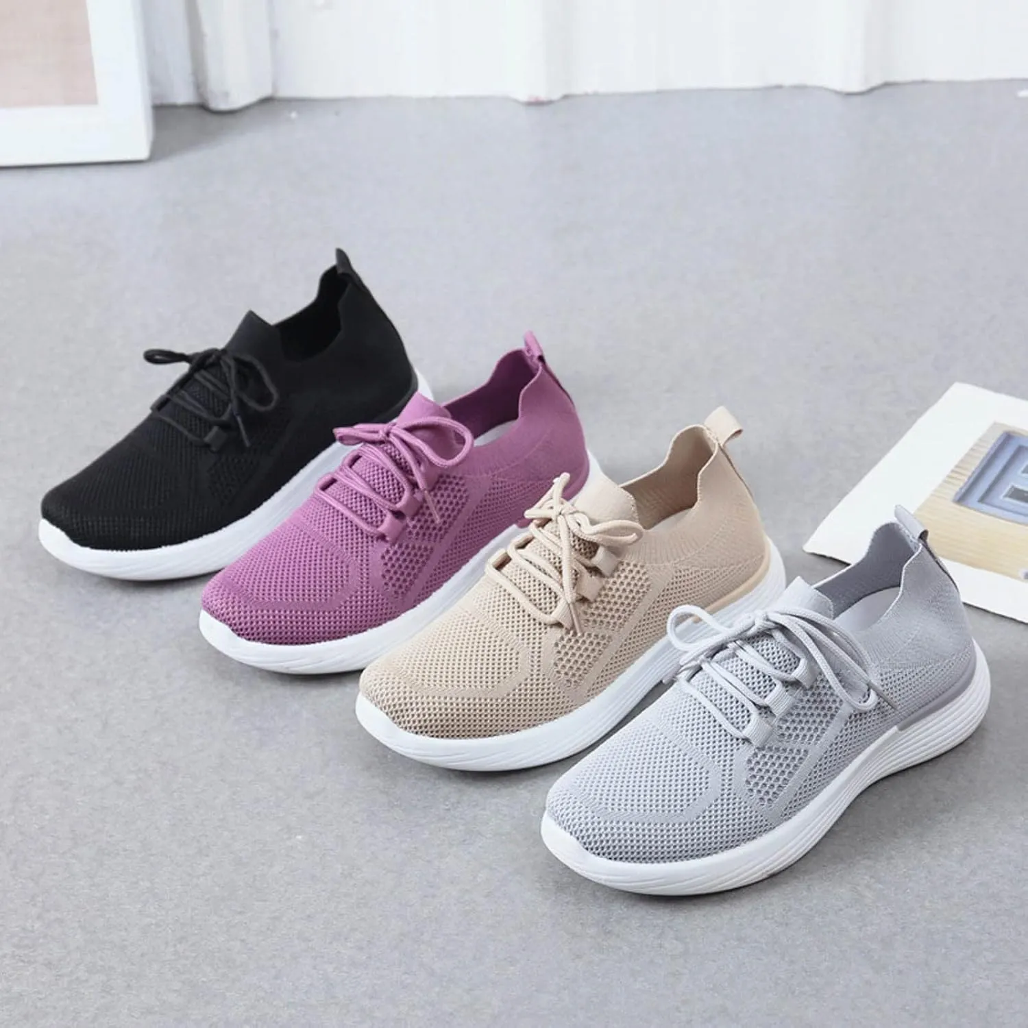 Womens Walking Shoes Wide Width Office Black Tenis Negros para Caminar De Mujer Comodos Casual Shoes for Women 2023 Wedge White Platform Sneakers for Women 2023 Cute Black Sneakers for Women Fashion