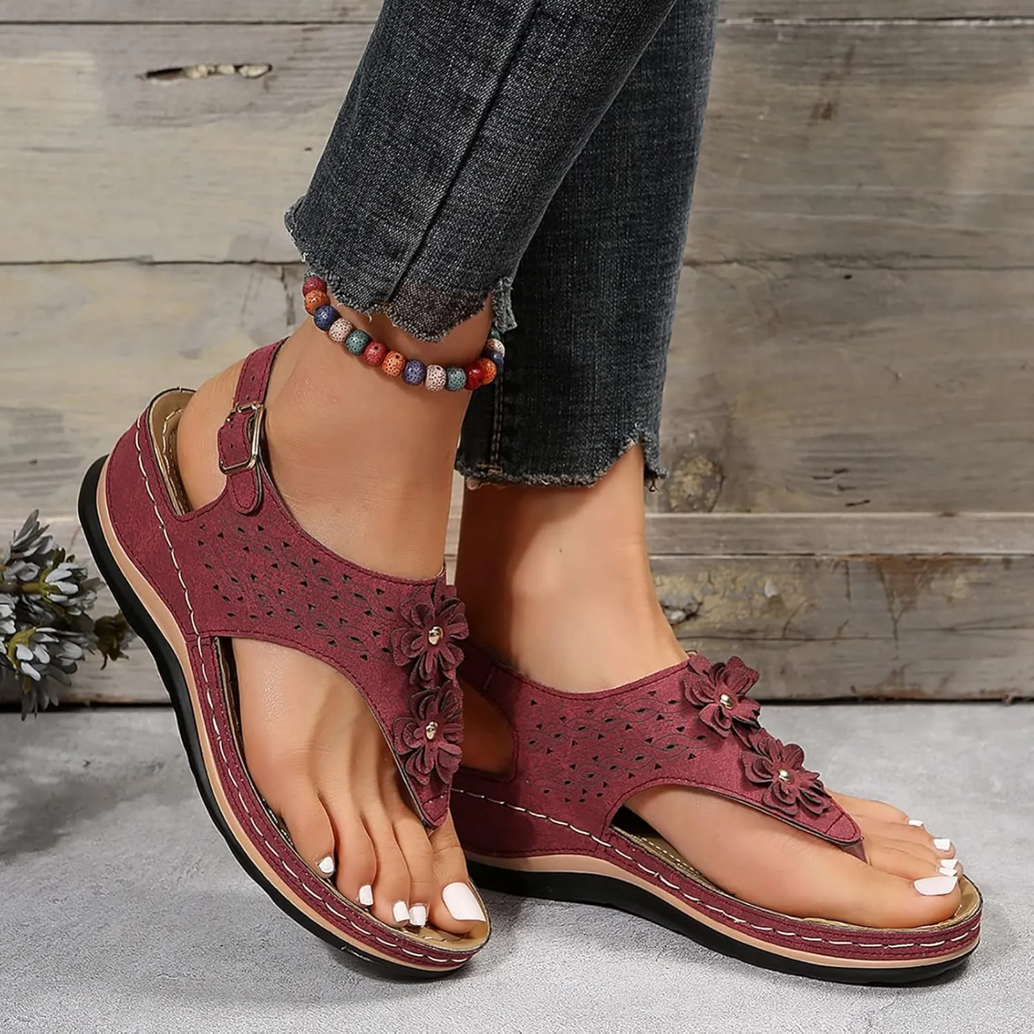 Womens with Arch Support Walking Sandals Orthopedic Recovery Slides Comfortable Adjustable Straps Thick Cushion Summer Beach Casual Outdoor Footwear