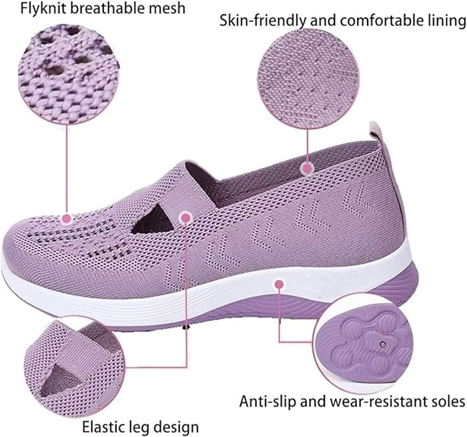 Zapatos Ortopdicos para Mujer, Women's Woven Orthopedic Breathable Soft Soled Shoes, Go Walking Slip On Diabetic Foam Sneakers, Casual Comfortable Nurse Shoes Arch Support